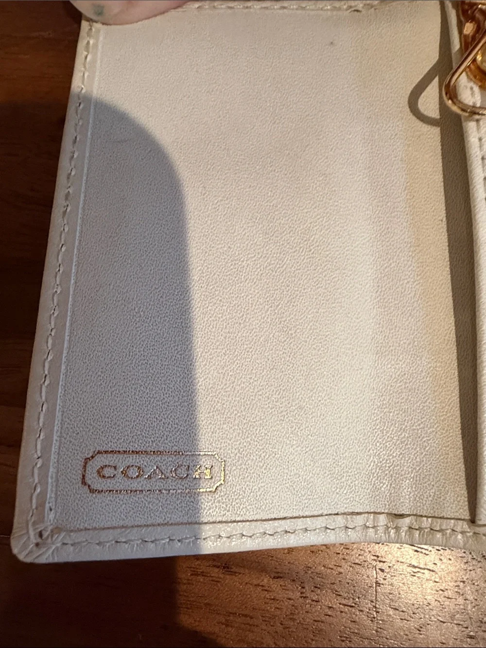 Coach white leather